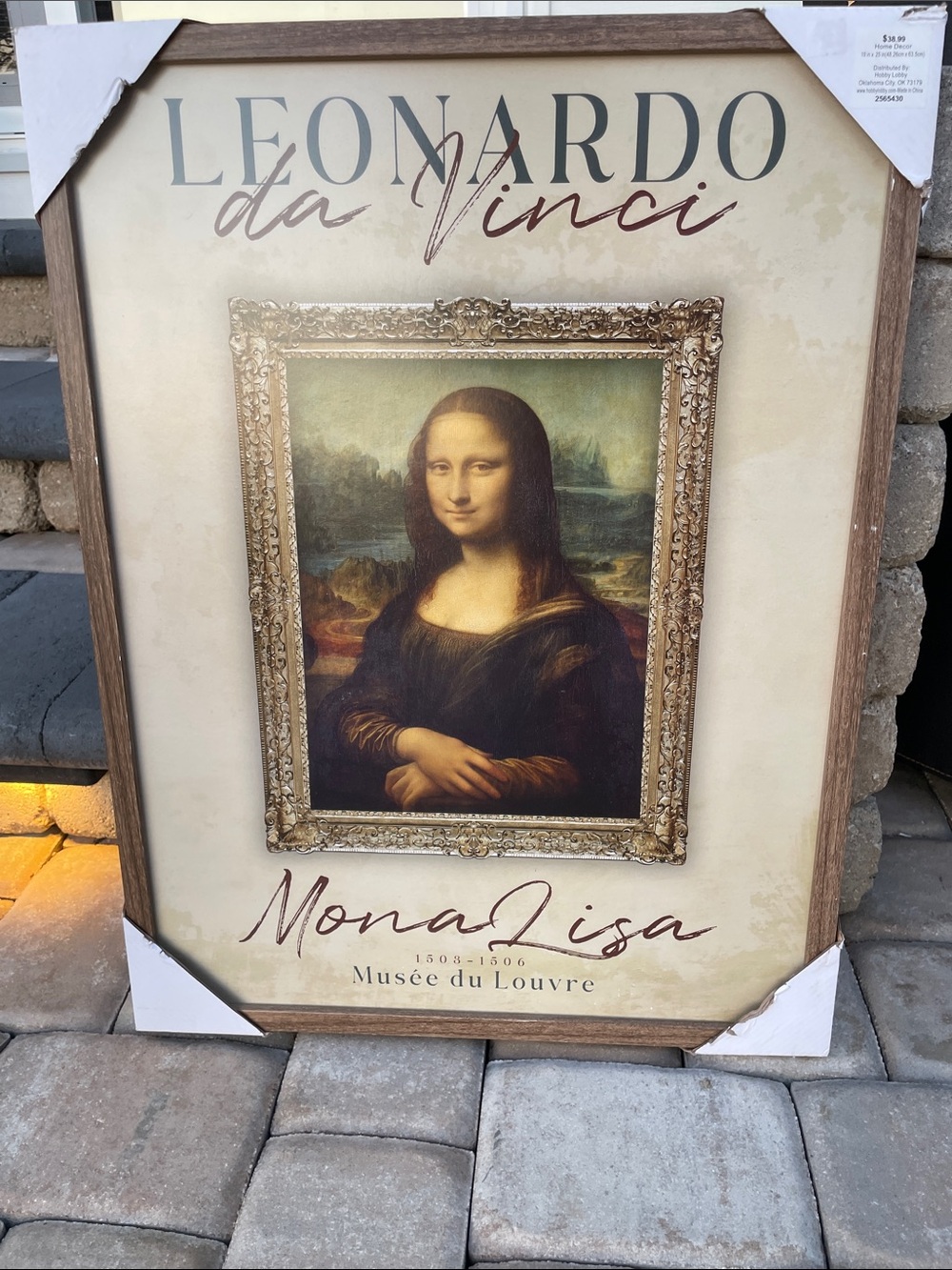NEW Leonardo da Vinci Mona Lisa Wall Art Print - 16”x25”